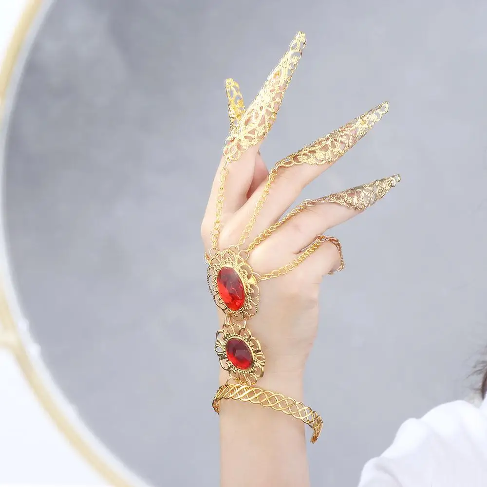 Костюм с полым кончиком пальца защита синего драгоценного камня индийские