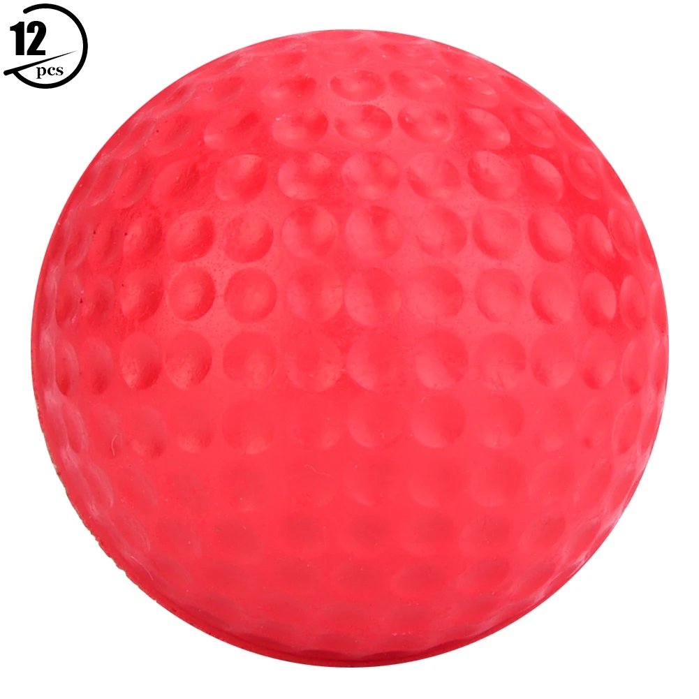 

Golf Practice Ball PU Balls 12Pcs/Pack One Color for Children's Game Red