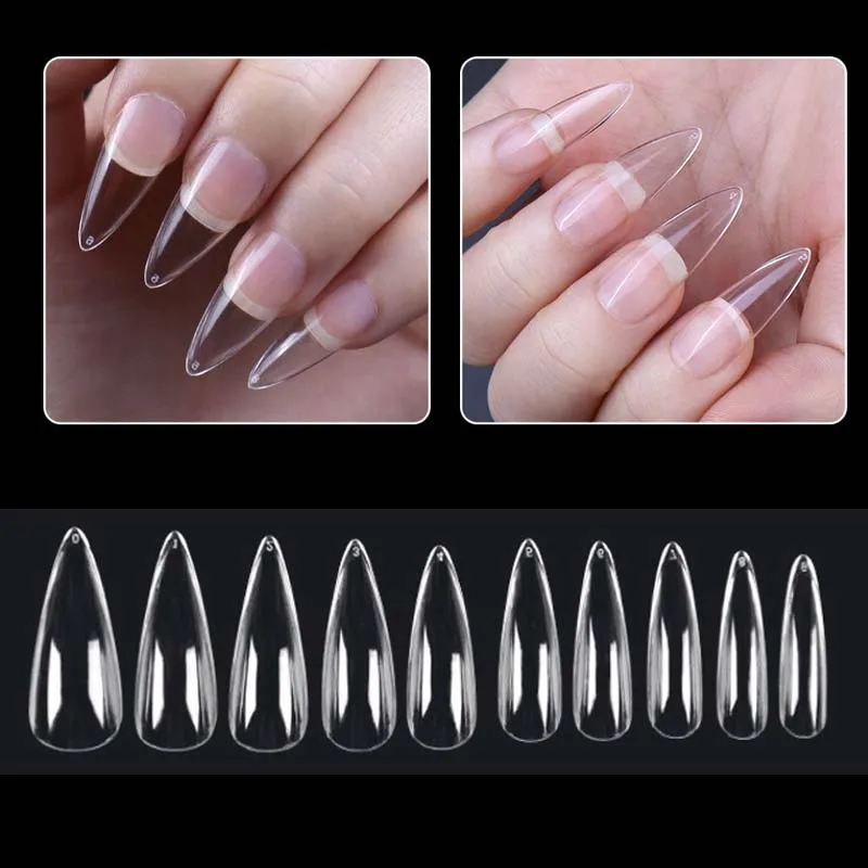 

False Nails Press On Extension Fingernails Fake Tips Soft Gel Nail Long Stiletto Stick-on Nails 120Pcs
