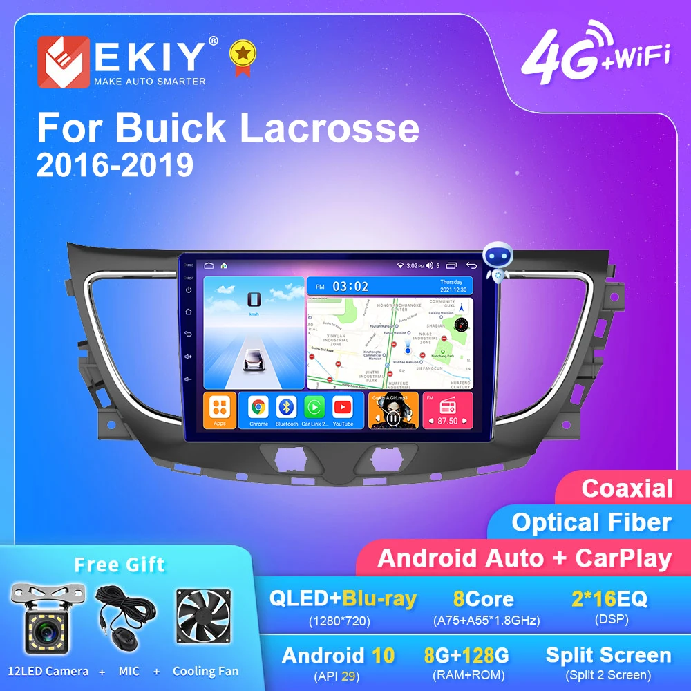 

EKIY T7 Android 10 автомобильный радиоплеер для Buick Lacrosse 2016-2019 мультимедийный GPS-навигатор Автомобильный стереомагнитофон