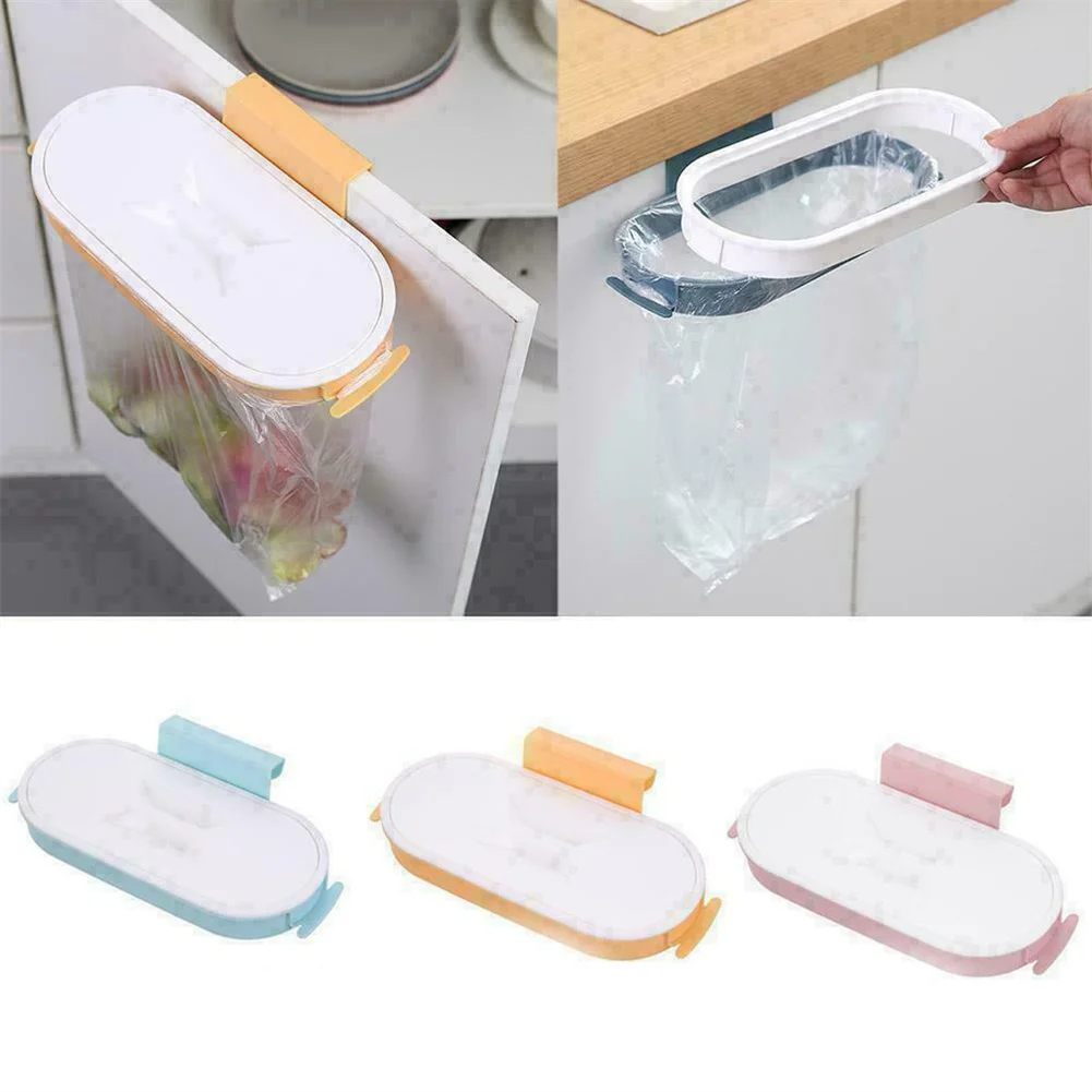 

1x Hanging Trash Garbage Bag Holder Bathroom Garbage Bag Rack Holders Cabinet Door Trash Bag Storage Rack Kitchen Organizer