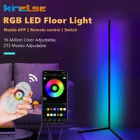 smart remote rgb led floor light usb bluetooth app control dimmable corner standing lamp living room bedroom atmosphere light