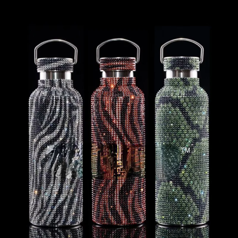 

Алмазная бутылка для воды, Алмазный термос, бутылка из нержавеющей стали, сверкающая вакуумная фляжка, кружка, Термокружка для подарочной б...