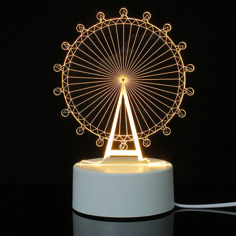 

Светодиодный ночсветильник 3D для спальни, акриловая неоновая лампа с USB-вывеской, украшения для рождественской вечеринки, дома, подарок на с...