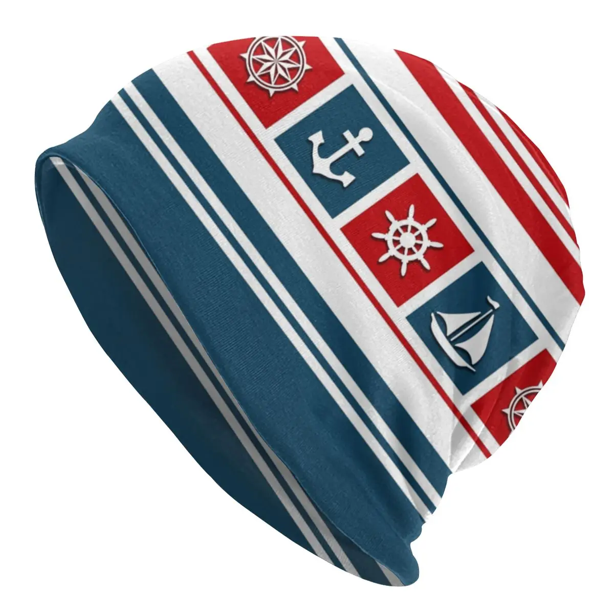 

Nautical Sailing Boat Navy Stripes Bonnet Hat Goth Street Skullies Beanies Hats Unisex Knitting Hats Warm Thermal Elastic Caps