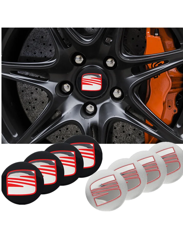 

4Pcs 56mm Car Wheel Stickers Center Hub Emblem For Seat Leon 5f Ibiza 6l 6j Leon 1p Cushion Altea Xl Leon Mk Car accessories