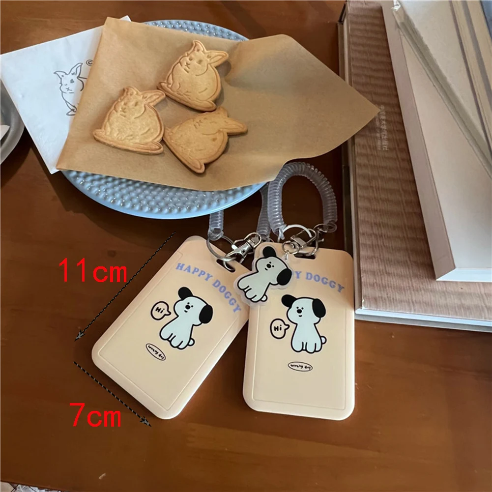 Cartoon Tulip Lucky Bear Ins Photocard Holder Keychain Kpop Students Card Protectors Pink ID Bank Cards Cover School Stationery