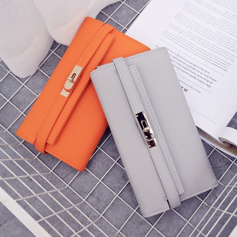 

Новинка 2022, кожаные кошельки, Женский кошелек, модная сумка для денег, карман для мобильного телефона, женский роскошный длинный кошелек, кл...