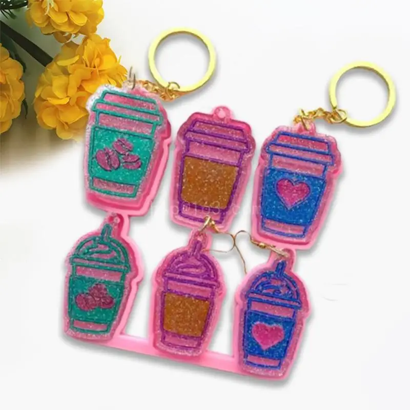 Подвеска-брелок для литья смолы форма украшения своими руками 6 кофейных чашек