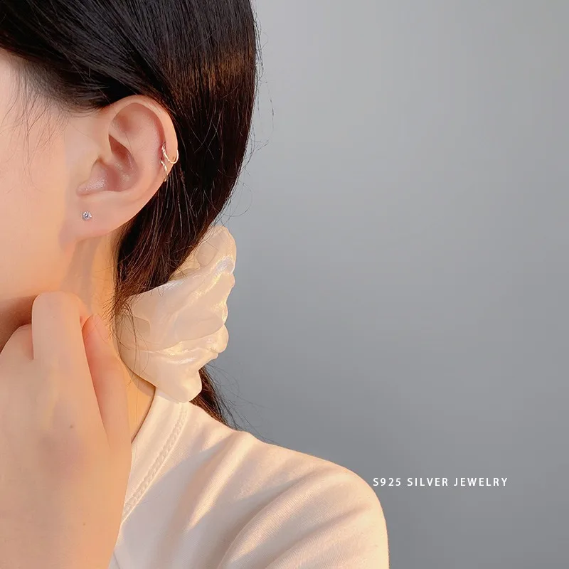 SA SILVERAGE стерлингового серебра 925 пробы мини-серьги-гвоздики с кубическим