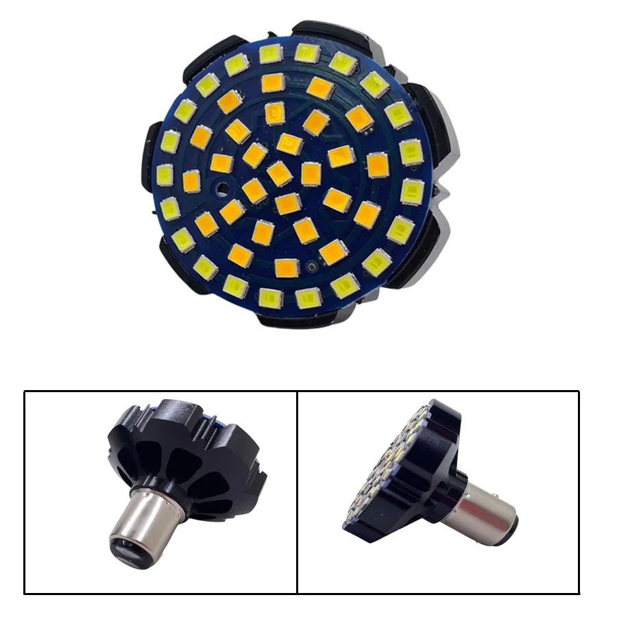 

1PC Canbus Error Free 2835 48 SMD 1157 White Amber Motorcycle Turn Signal Light LED Bulb For Harley Softail Dyna Road Glide