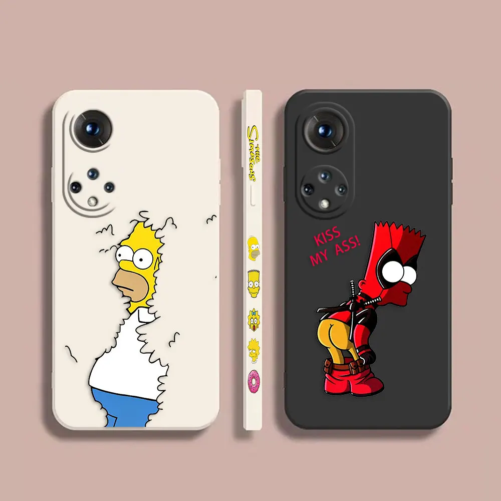 

Case For Honor 8X 9 10 20 30 30S 50 50 60 60 70 80 80 GT SE 5G PRO PLUS Colour Simple Liquid Silicone Case The lovely Simpsons