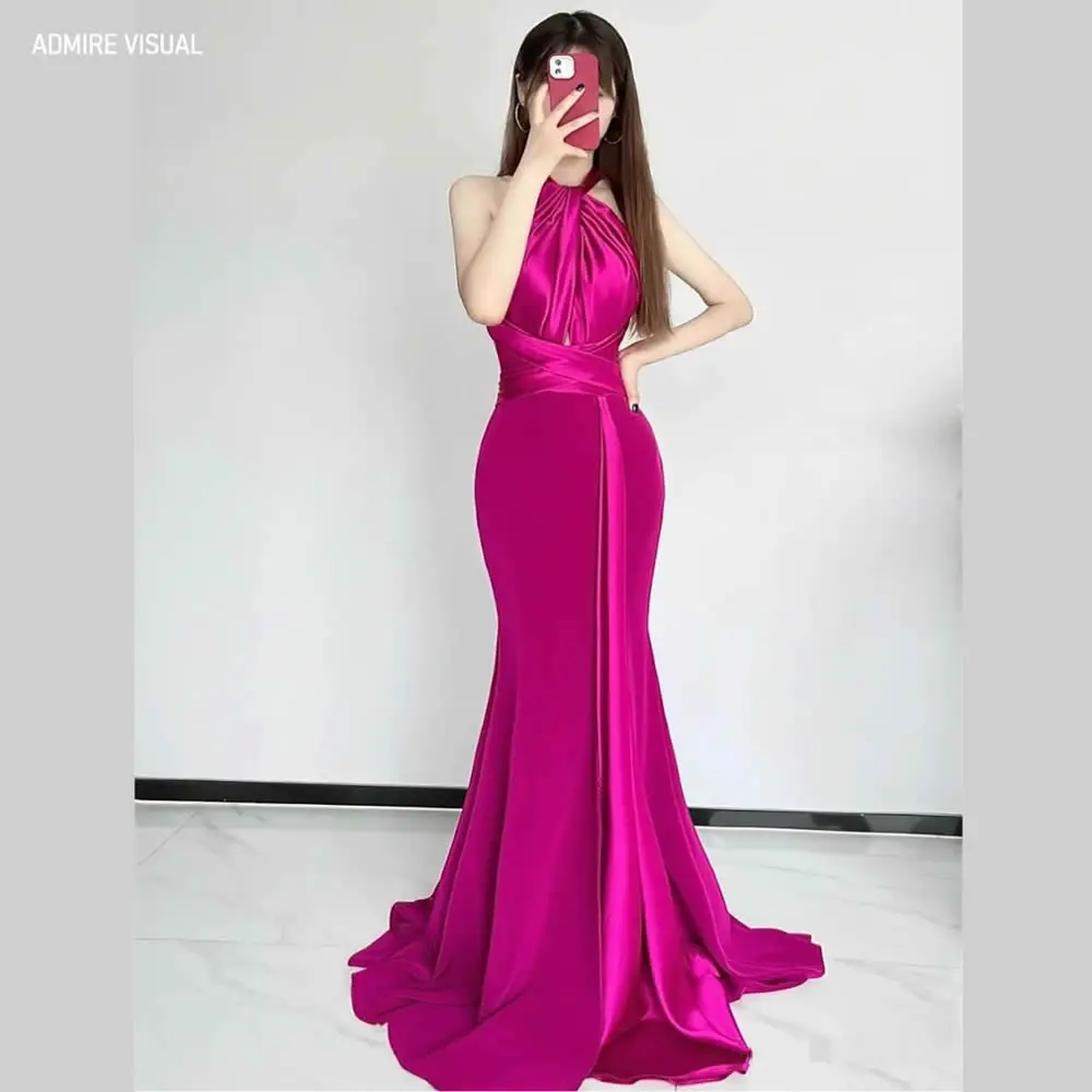 

Женское атласное платье с юбкой-годе, элегантное вечернее платье больших размеров без рукавов с клапаном, платье для особых случаев, на заказ