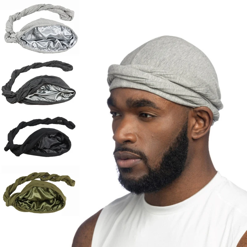 

Modal Satin Spring Turban for Men Twist Head Wraps for Men Stretch Tie for Hair Headscarf Breathable Hat Hood Headscarf Beanies