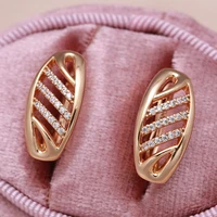 2022 new luxury multilayer zircon hollow geometric womens clip earrings 585 gold ear piercing fashion jewelry unusual earrings