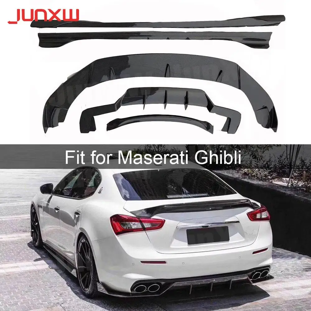 

Front Chin Shovel Rear Lip Diffuser Spoiler Side Skirts for Maserati Ghibli 2018-2019 Carbon Fiber Body Kits Car Bumper Guard