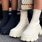 Женские ботинки на платформе ankel, черные ботинки 2021, модные женские удобные короткие ботинки, размер 43, дышащие ботинки, мотоциклетная обувь