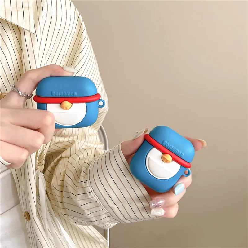 Фото Чехол для Airpods Pro 3 2025, защитный силиконовый чехол для наушников Doraemon 3D Anime для Airpods Pro 2, чехол Funda для детей №1