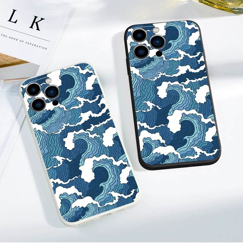 

Чехол NOHON для REDMI NOTE 7 8 9 10 8A 9A 9C 9T 10 K30 K40, противоскользящий Модный чехол для телефона с морской волной