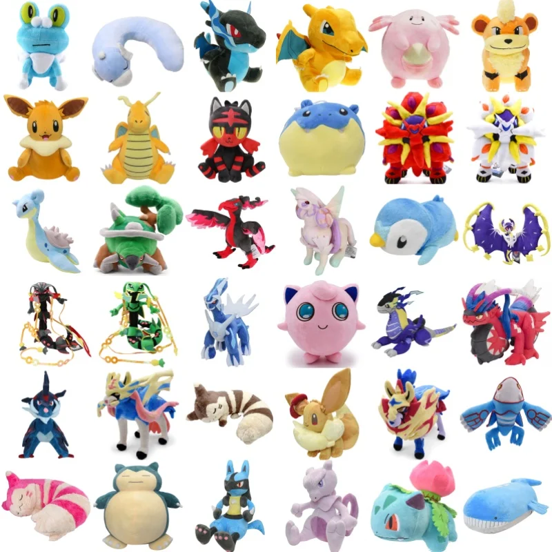 Фото Pokemon Charizard Froakie Dragonair плюшевые игрушки аниме Chansey Talonflame Eevee Spheal мультфильм мягкие куклы Peluche подарки для детей №1