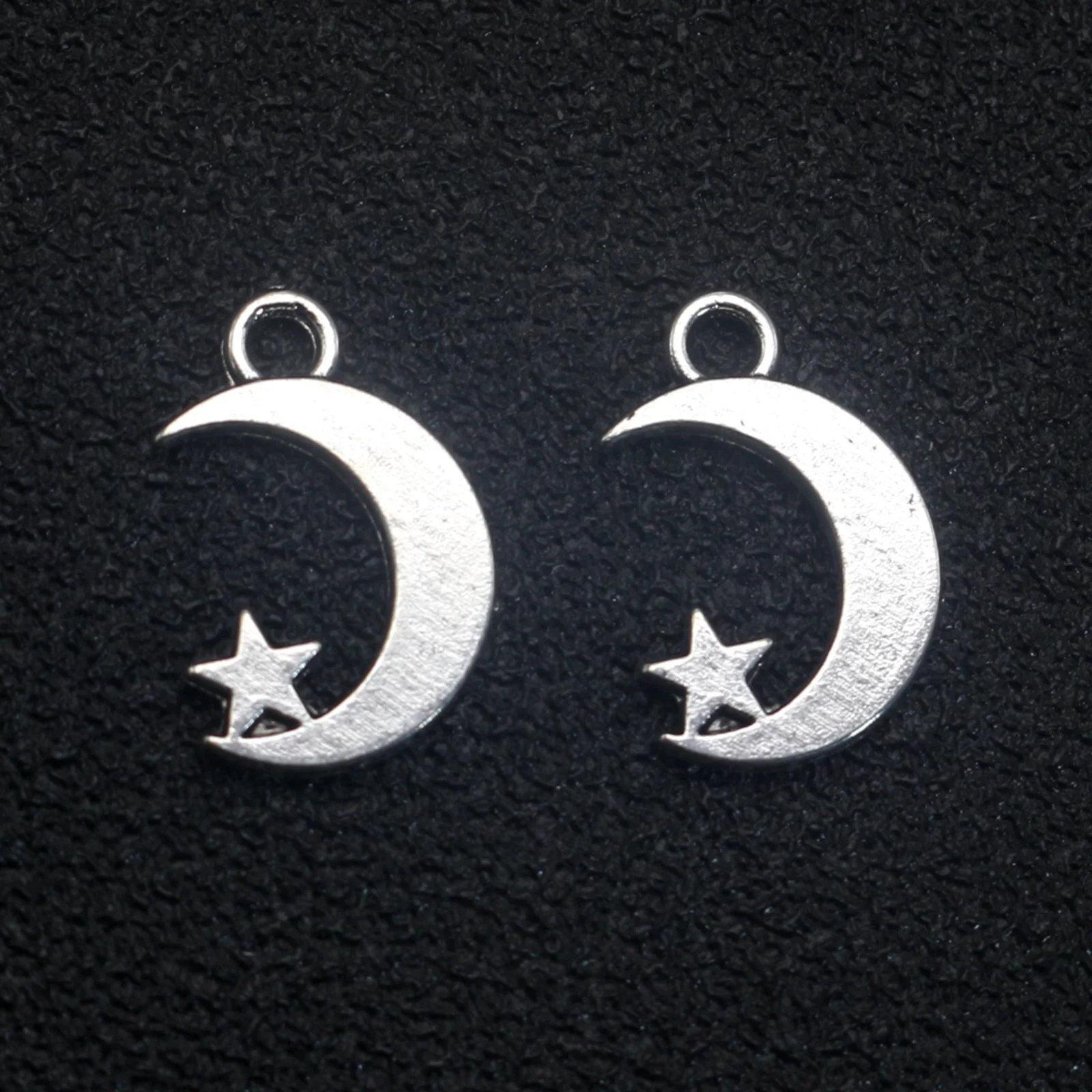 

50 Tibet Silver Moon Star Charm Pendants 17mm DIY Earring Jewelry Making