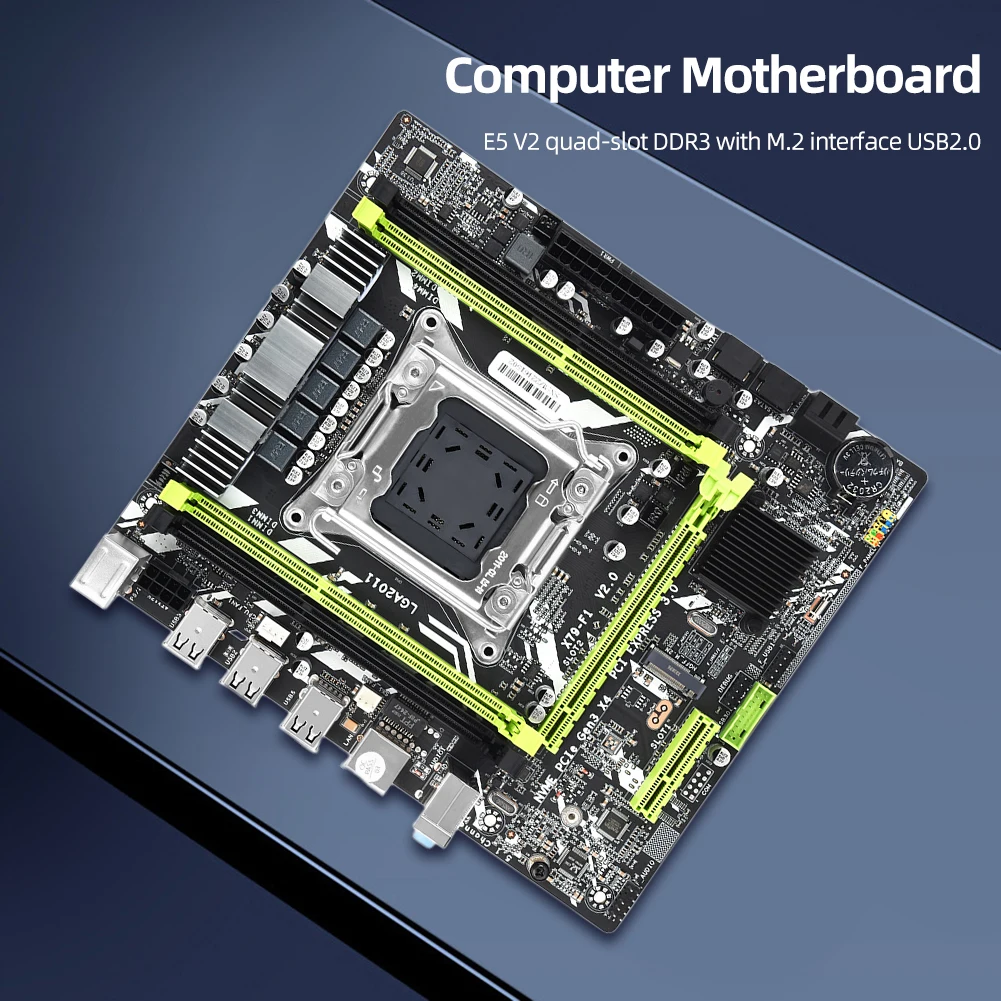 

X79-F1 E5 V2 Mainboard with M.2 Interface USB2.0 4 Slot DDR3 SATA2.0 Motherboard 128GB Desktop Motherboard for Xeon 2011 E5 V2