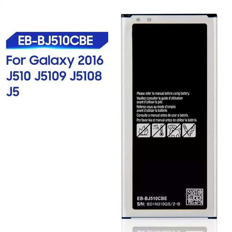 

Replacement Battery For Samsung Galaxy 2016 Version j5109 j5108 J5 SM-J510 Rechargeable EB-BJ510CBE EB-BJ510CBC 3100mAh