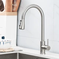 smart stainless steel touch on sensor kitchen faucet with pull down sprayer