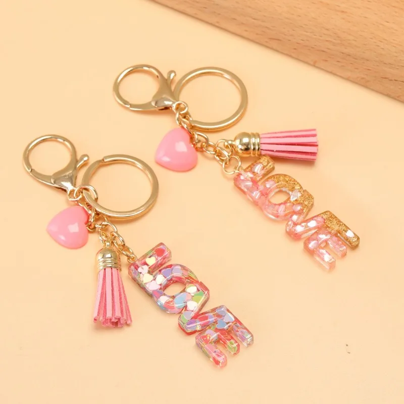 Новый красочный полосатый брелок с первоначальной буквой для женщин и девочек