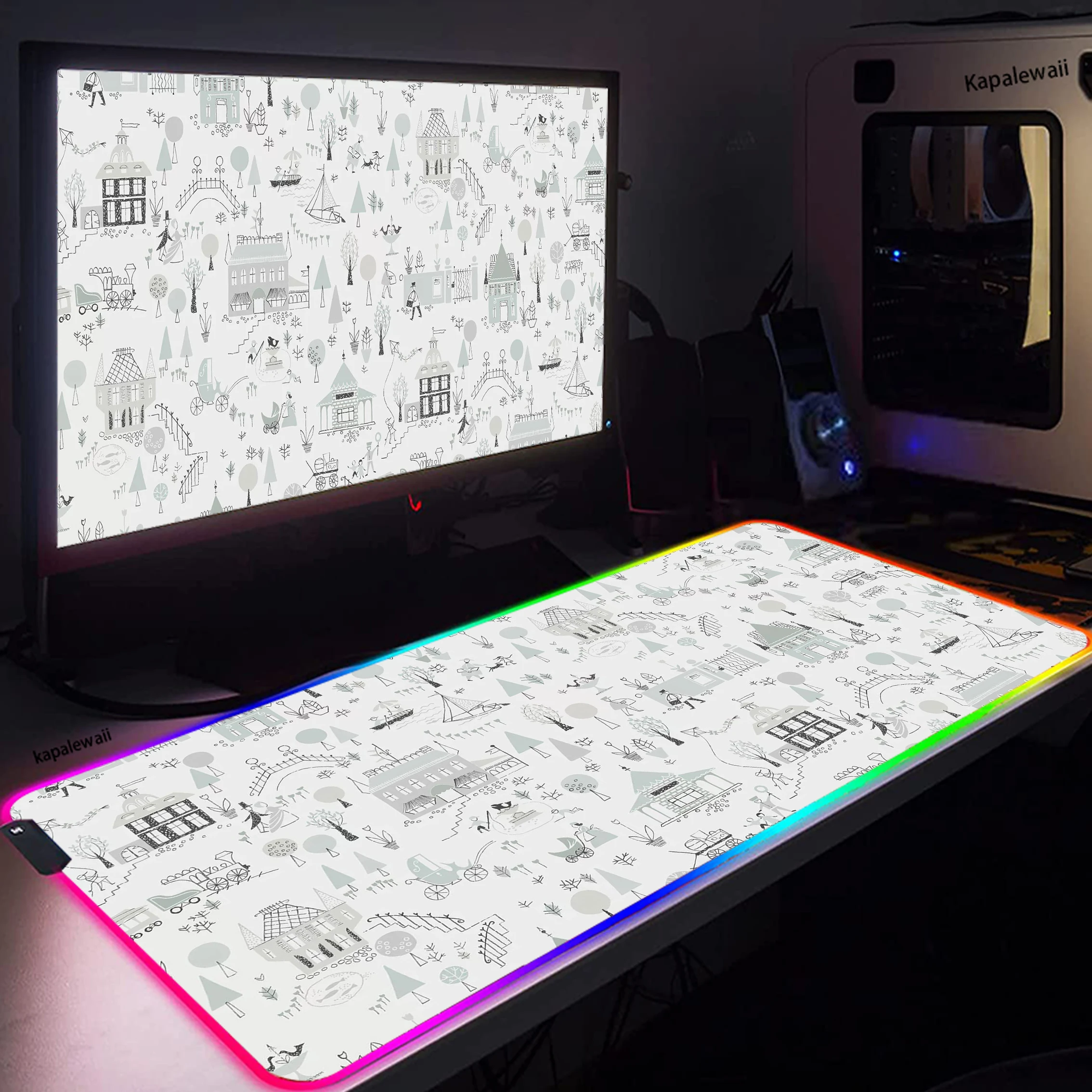 

RGB Large Gaming Mousepad LED Backlit Carpet Big Size 90x40 Mause Pad Game Keyboard Mouse Pad Gamer Desk mat Computer Mice Mat
