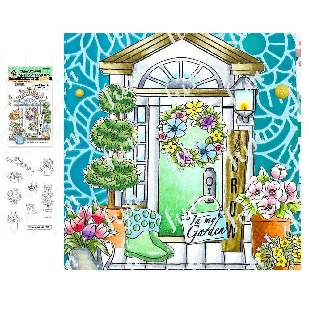 

Front Porch Garden Metal Cutting Dies Hot Sell New Clear Stamps Diy Making Scrapbook Diary Greeting Cards Gift Decoration Molds