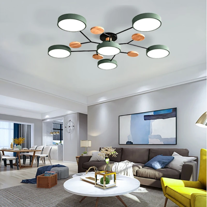 $25.20 Modern bedroom living room LED ceiling light kitchen wooden chandelier dining room ceiling chandelier villa interior lighting