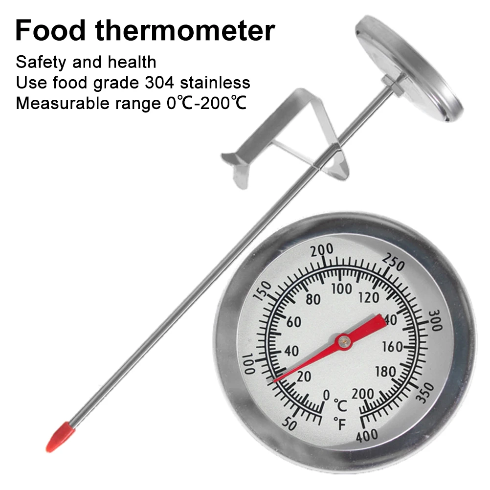 

Stainless Steel Frying Oil Thermometer Fryer Fries Fried Chicken Wings Barbecue Thermometer Gauge 20cm Length