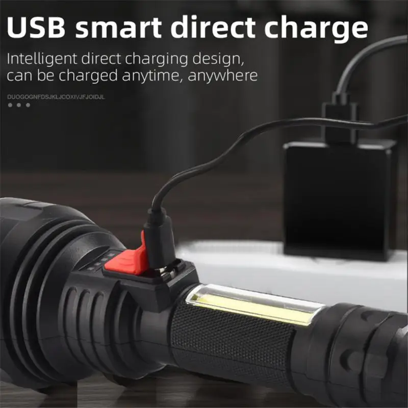 

Strong Light Flashlight Long Distance Tactical 9LED Torch Outdoor Waterproof COB 4 Modes USB Rechargeable Bicycle Flashlight