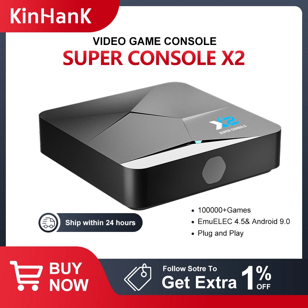 Video Game Console Super Console X2 Retro For PSP/PS1/DC/Sega Saturn 100000+ Classic Games 4K HD TV Box Game Player 2.4G&5G Wifi