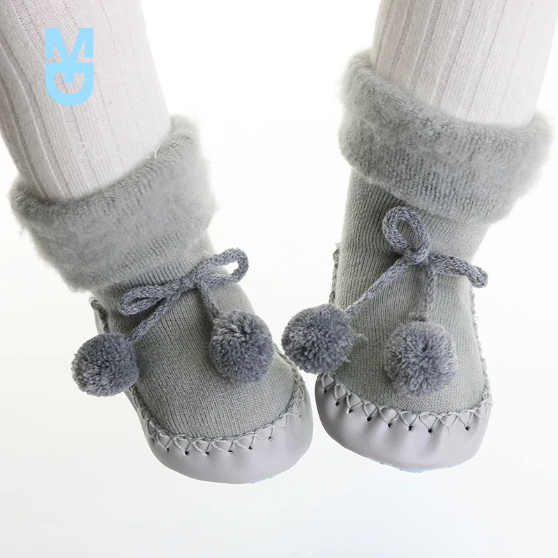 

New Infant Socks for Baby Warm Booties Sock with Rubber Soles for Newborn Toddler Baby Girl Boy Socks Kids Winter Sock Terry Sli