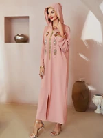 ramadan eid mubarak pink abaya dubai pakistan turkey islam muslim long prayer dress kaftans for women caftan robe djellaba femme