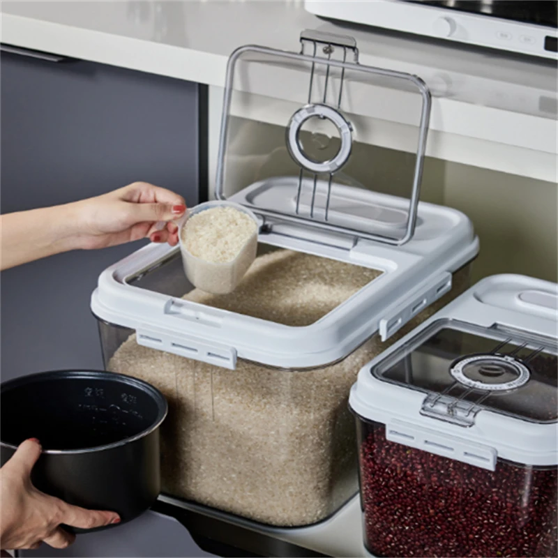 

Timable Grains And Cereals Storage Box Household 30 Kg Rice Bucket Insect And Moistureproof Rice Tank Sealed Storage Rice Bucket