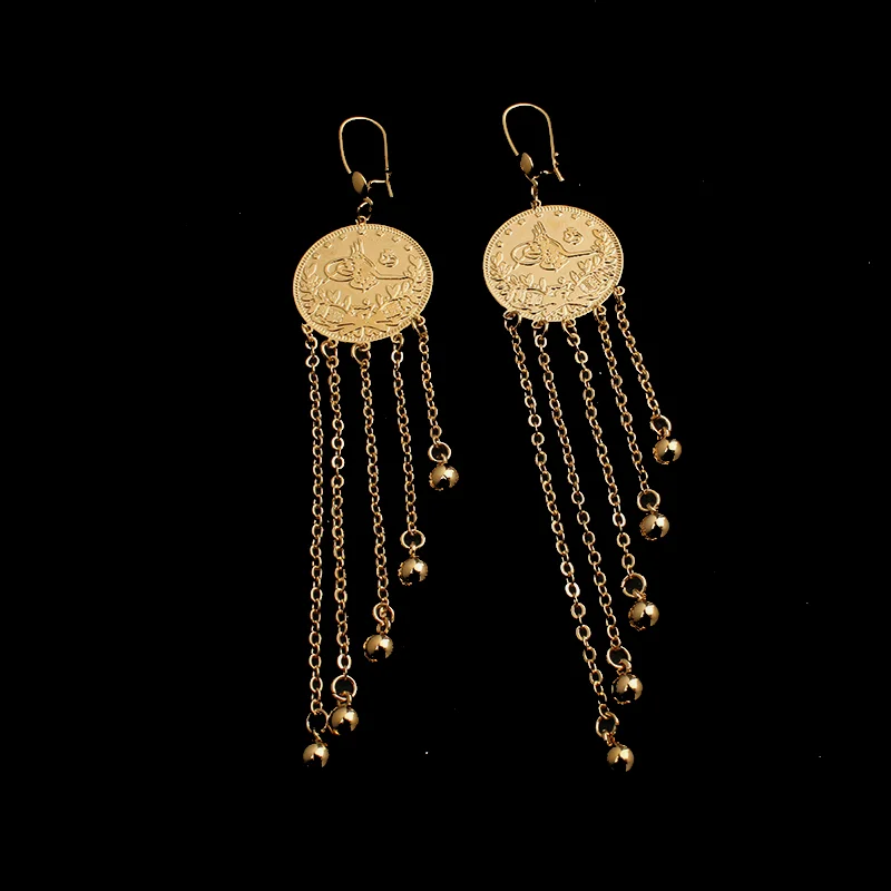 Арабский Свадебный комплект украшений длинные серьги с кисточками Женское