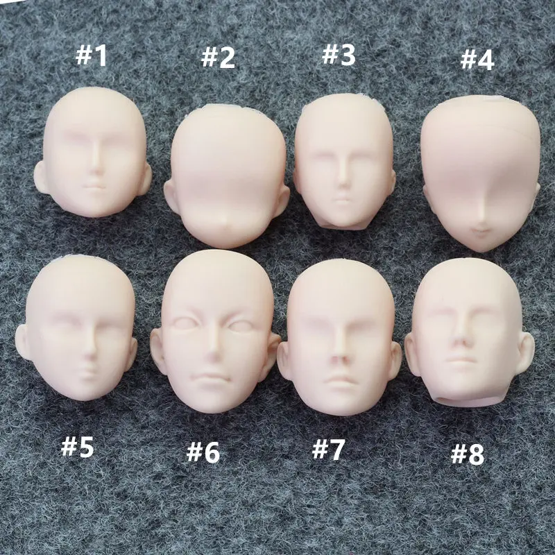 

1/6 Doll Head Doll Parts Accessories No Makeup Head OB Female / Male Head Practice Makeup DIY Obitsu27