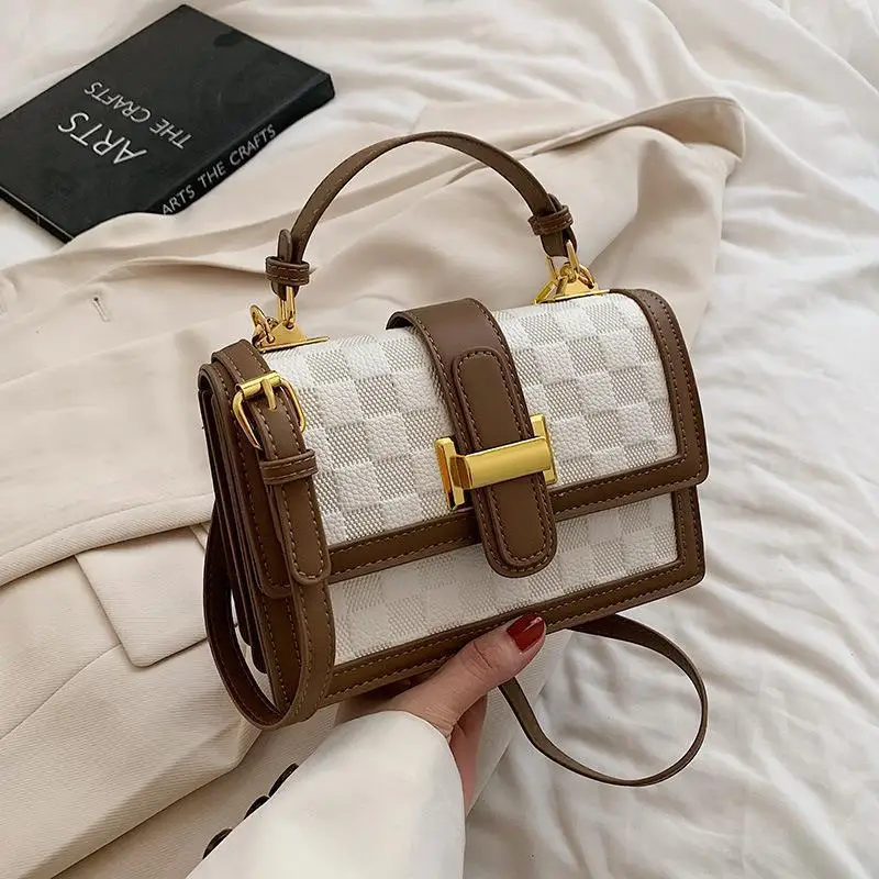 

2023 Shoulder Bag Texture Lingge Bag Women's New Off Crossbody Bag Versatile Macaron Small Fresh Handbag