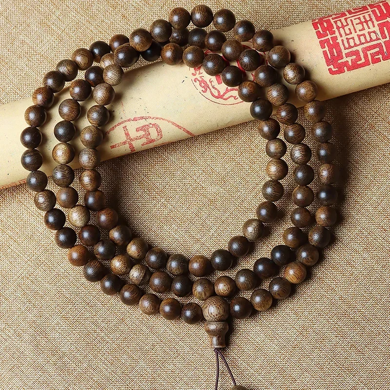 Оптовая продажа вьетнамских синих шахмат Nan agarwood Kyara ecowood Будда бусины четки