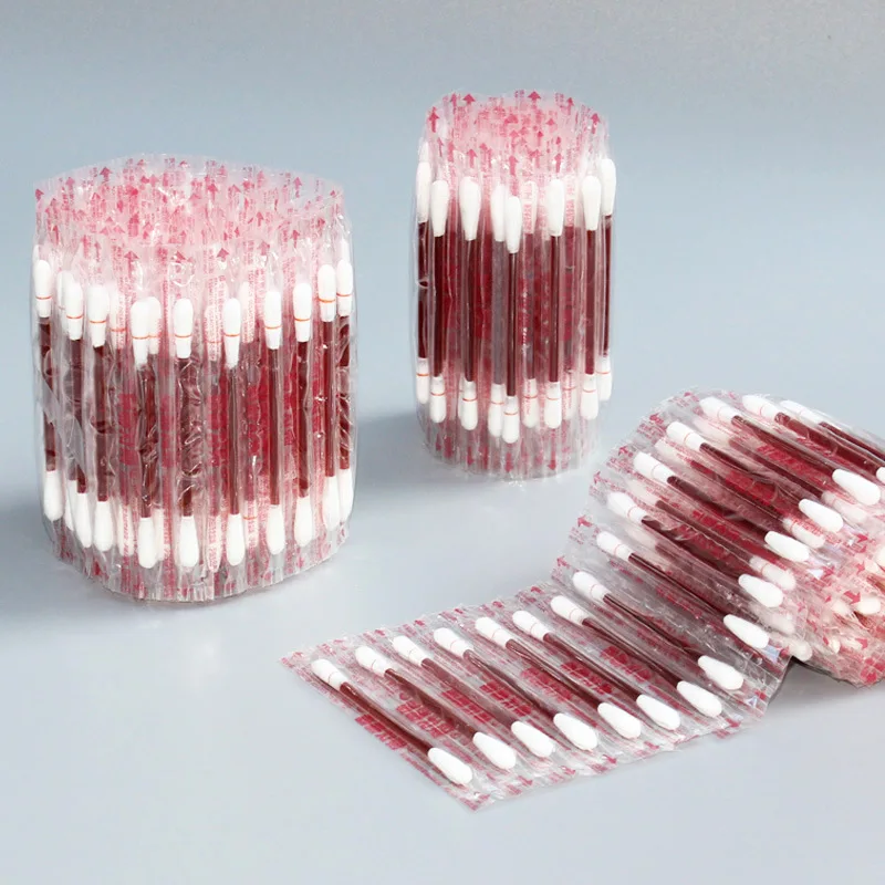 

1000Pcs Iodophor Cotton Swab Disinfected Stick Make Up Wood Iodine Disposable Medical Cosmetcis Double Cotton Swab Portable Bar