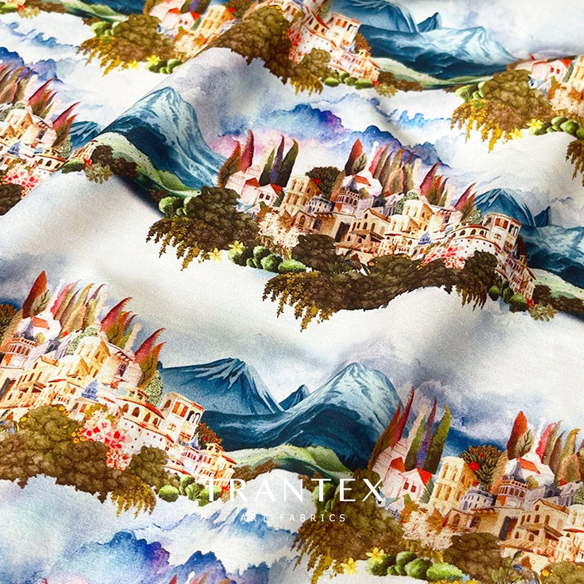 

100S длинная сдвоенная хлопковая ткань с принтом в виде замка, мягкая ткань для летней одежды, платья, пижамы, шитье 0,5 ярдов