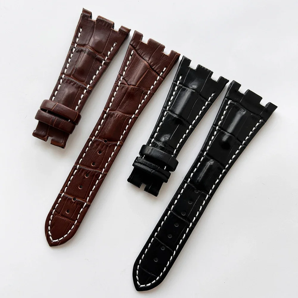 Ремешок для часов из натуральной кожи 28 мм браслет с двойным вырезом кожаный