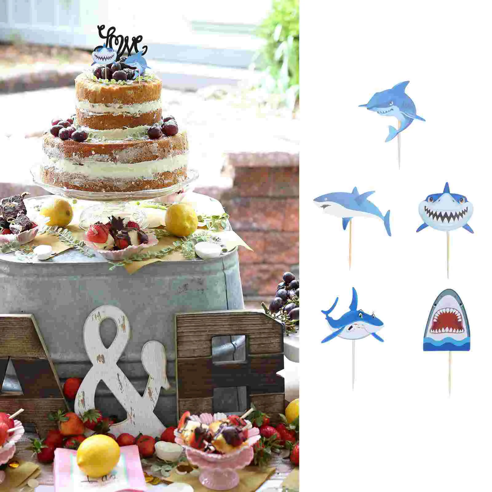 

Topper Cake Cupcake Party Birthday Decorations Theme Toppers Shower Baby Boys Favor Supplies Hawaii Themed Summer Picks Ocean
