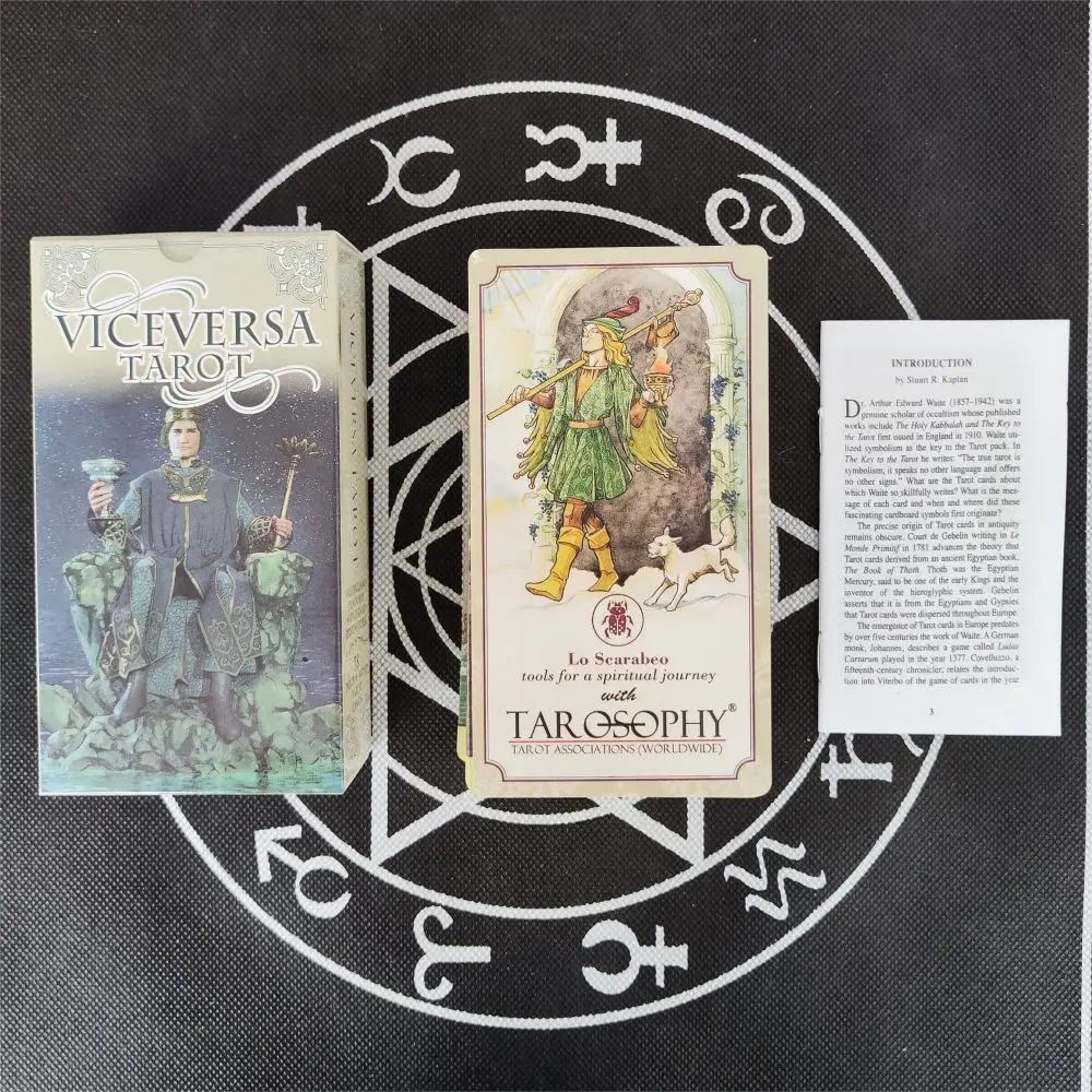 New Double Pattern Design 12x7cm Viceversa Tarot 78-Card Deck in English With Paper Guidebook For Friends Gift Board Games