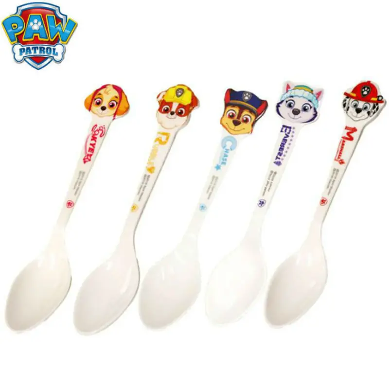 2pcs/set Genuine Paw patrol 17.5cm Chase Skye Marshall Everest Baby Spoon Set Scoop Kids Feeding Tableware promotion Figure toy - купить по