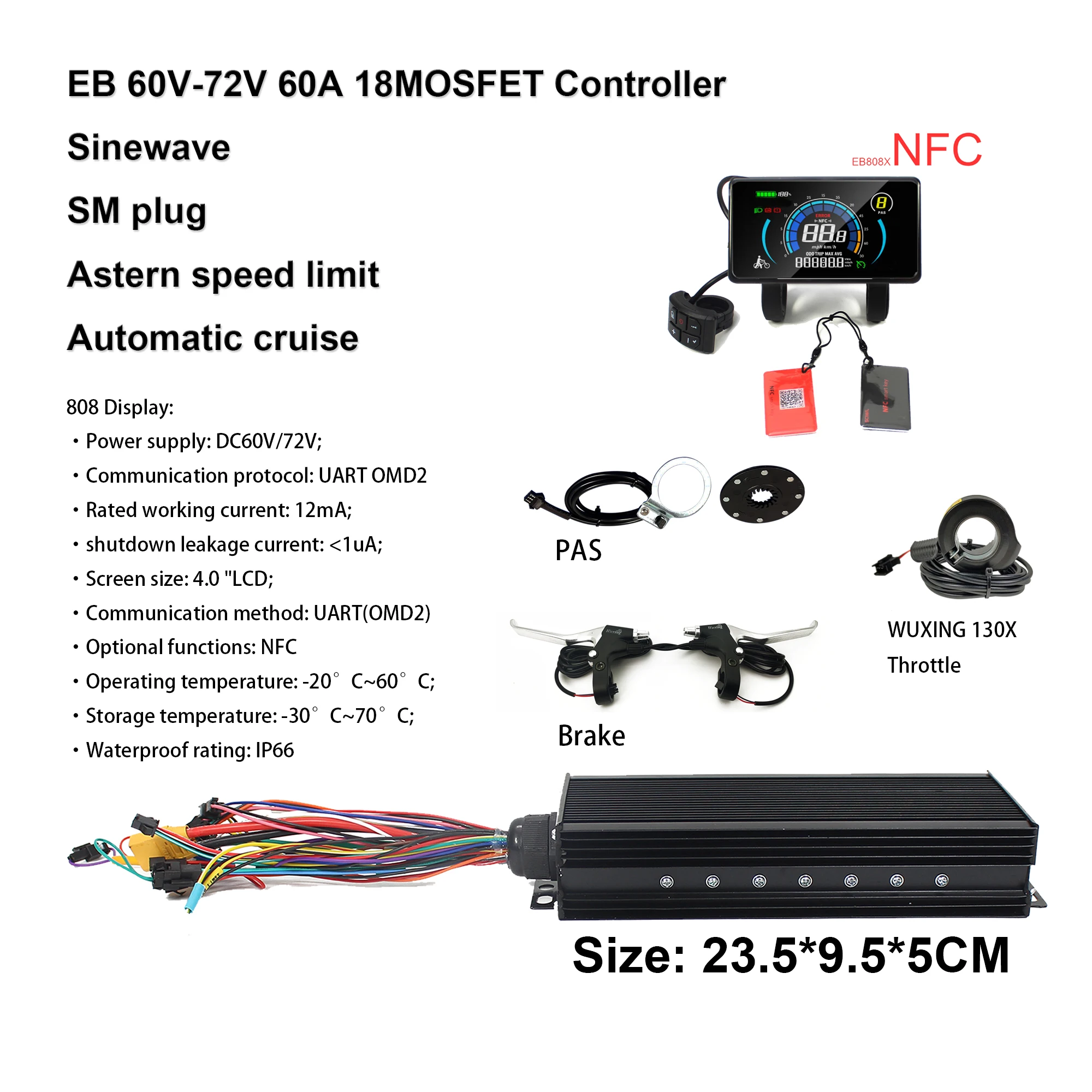 Электрический велосипед igo-e eBike 48 В-72 В 2000 Вт 3000 4000 60A 18MOSFET Синусоры