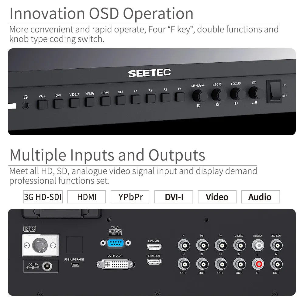 Seetec P173-9HSD 17 3 &quotIPS 4K Broadcast ЖК-монитор из алюминия 1920x1080 с 3G-SDI HDMI AV YPbPr LCD Director Mointor
